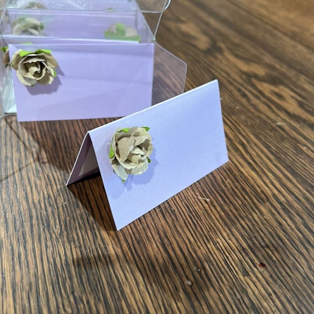 Lavender Place Cards with Flowers Set of 12
